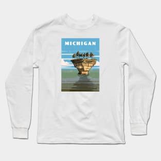 Michigan, USA.Retro travel poster Long Sleeve T-Shirt